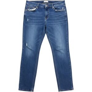 Studio Blue Womens Distressed Skinny Jeans Medium Wash High Rise SPT1208 Size 13